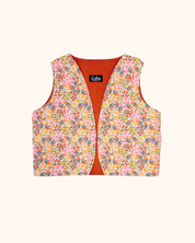 Gilet | Roze bloemenveld