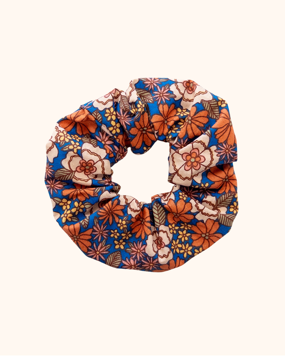 Scrunchie | kobalt bloemen