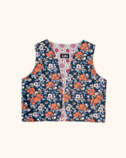 Gilet | Bloemen navy