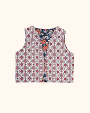 Gilet | Bloemen navy
