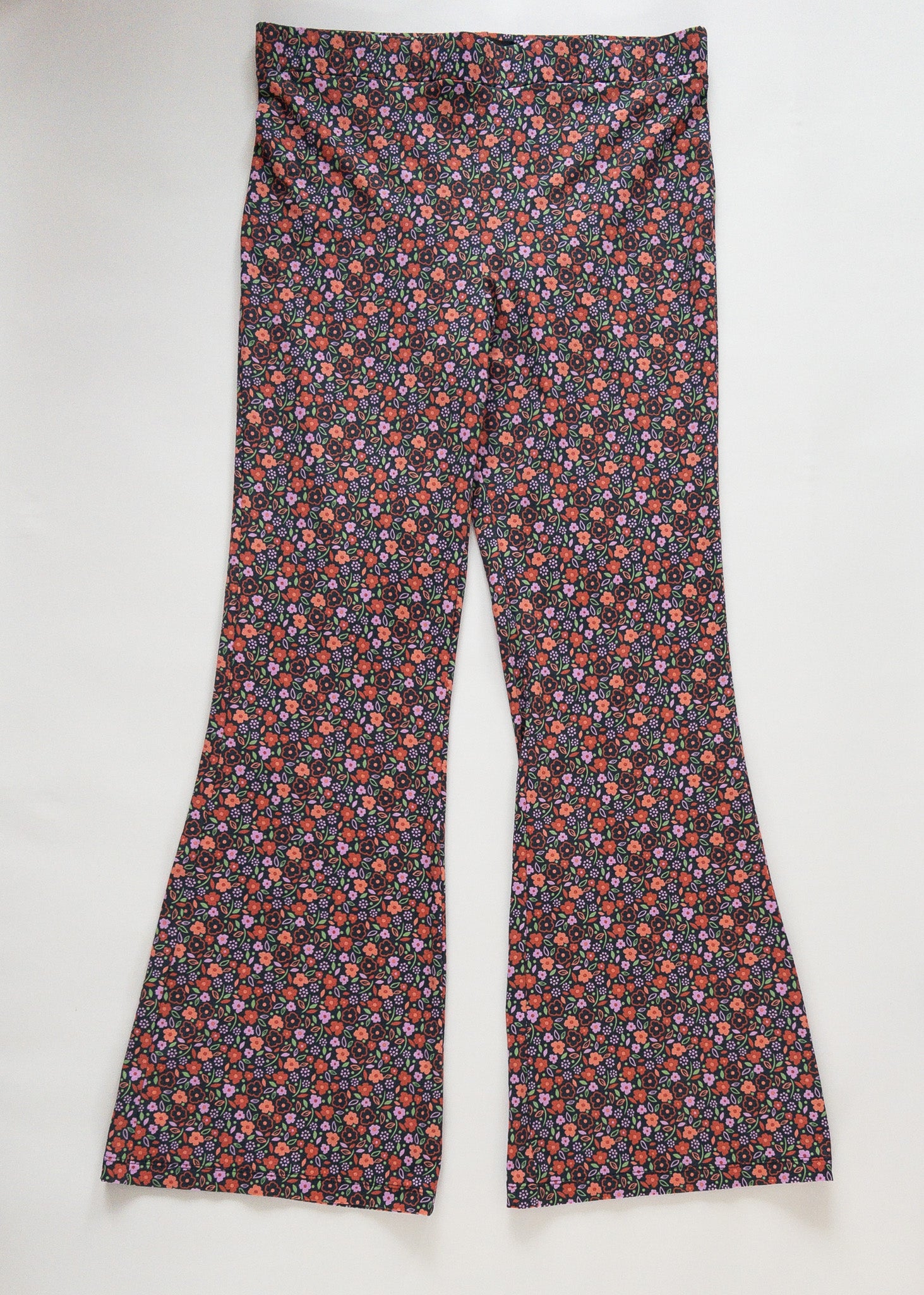 Flared Kaat | Navy bloemen