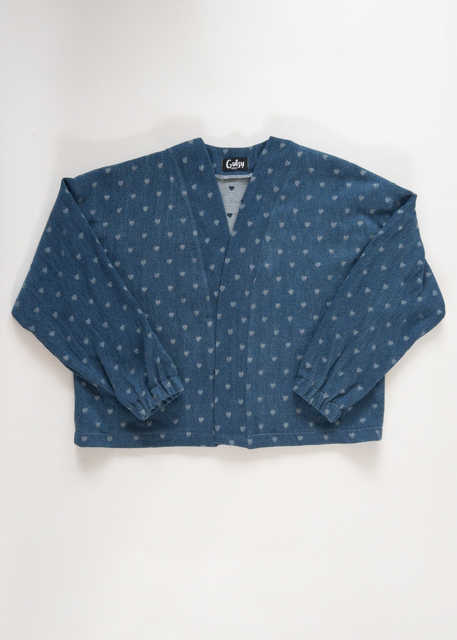 Miep vest | Denim hartjes