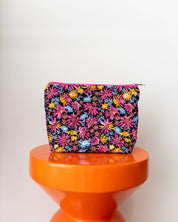 Projectbag/toilettas midi | Pink flowers