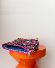 Projectbag/toilettas midi | Pink flowers