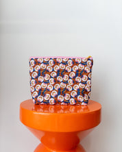 Projectbag/toilettas midi | Bloemen bruin