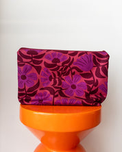 Projectbag XL met vakken | Bordeaux flowers