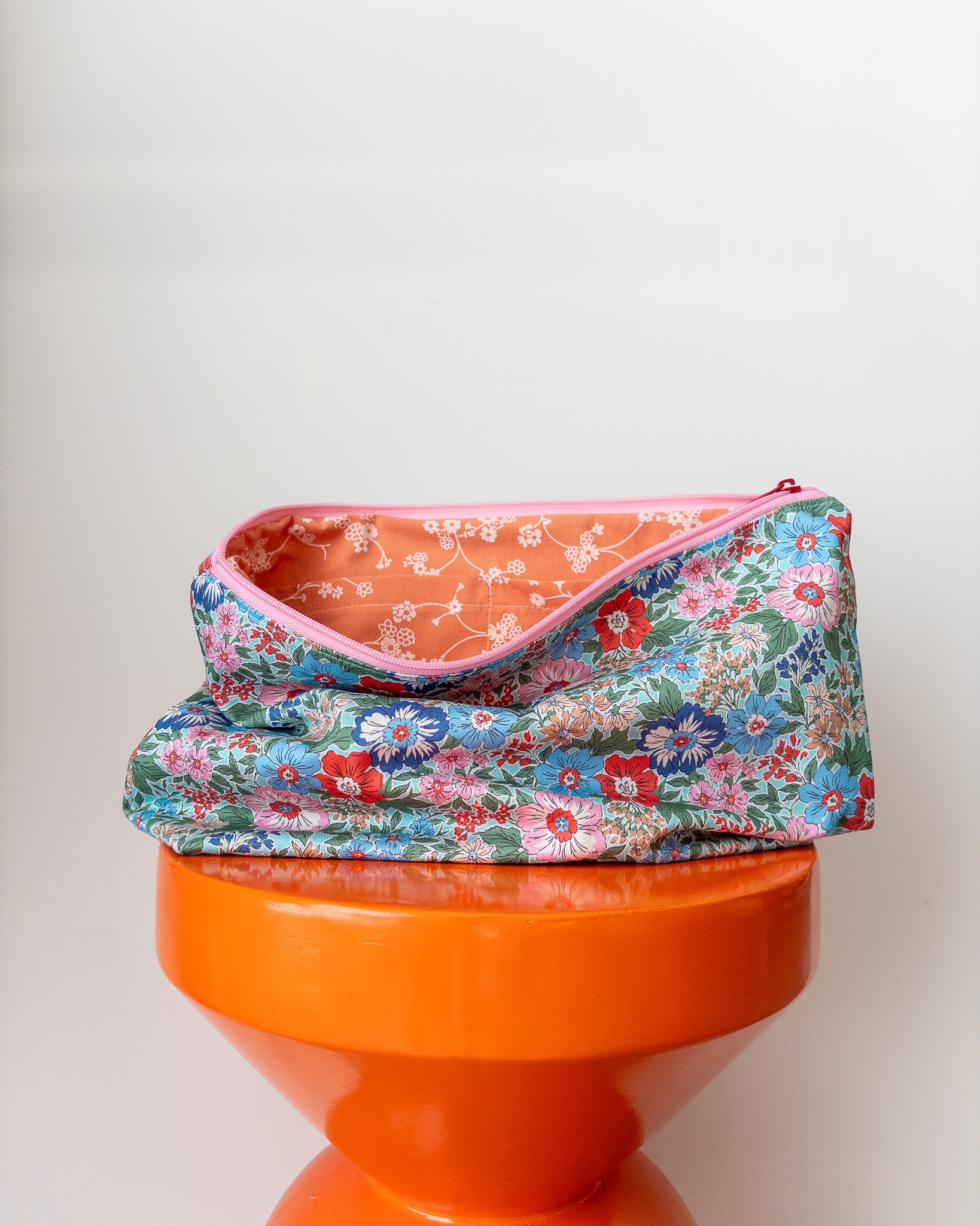 Projectbag XL met vakken | Lente bloemen