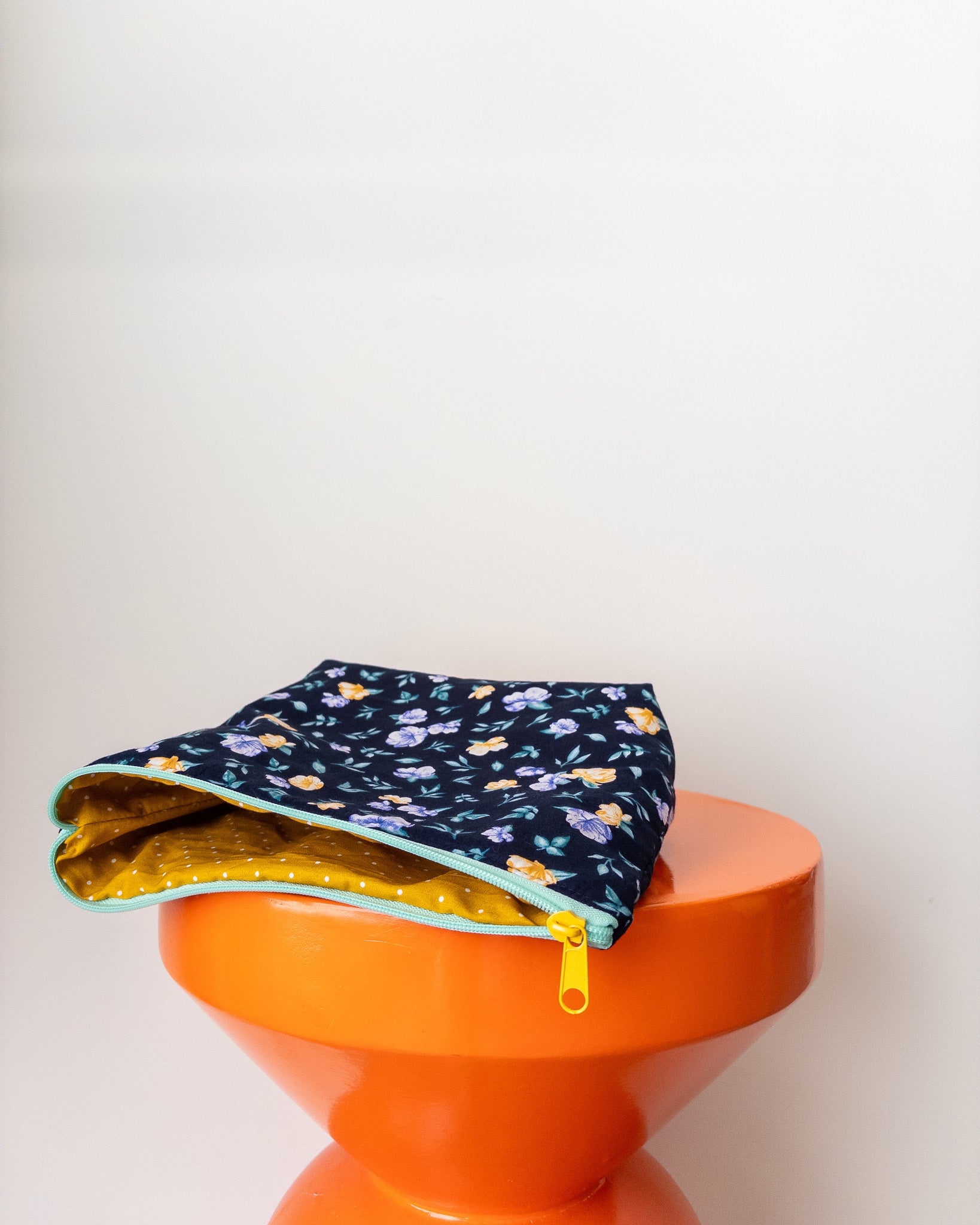 Projectbag/toilettas midi | Old skool bloemen
