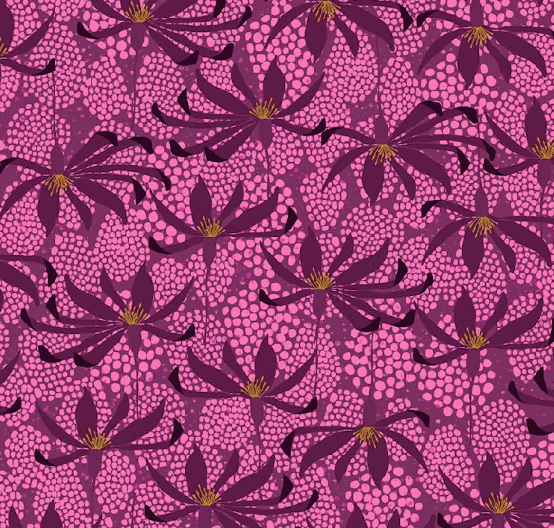 Flared Kaat | Bloemen paars