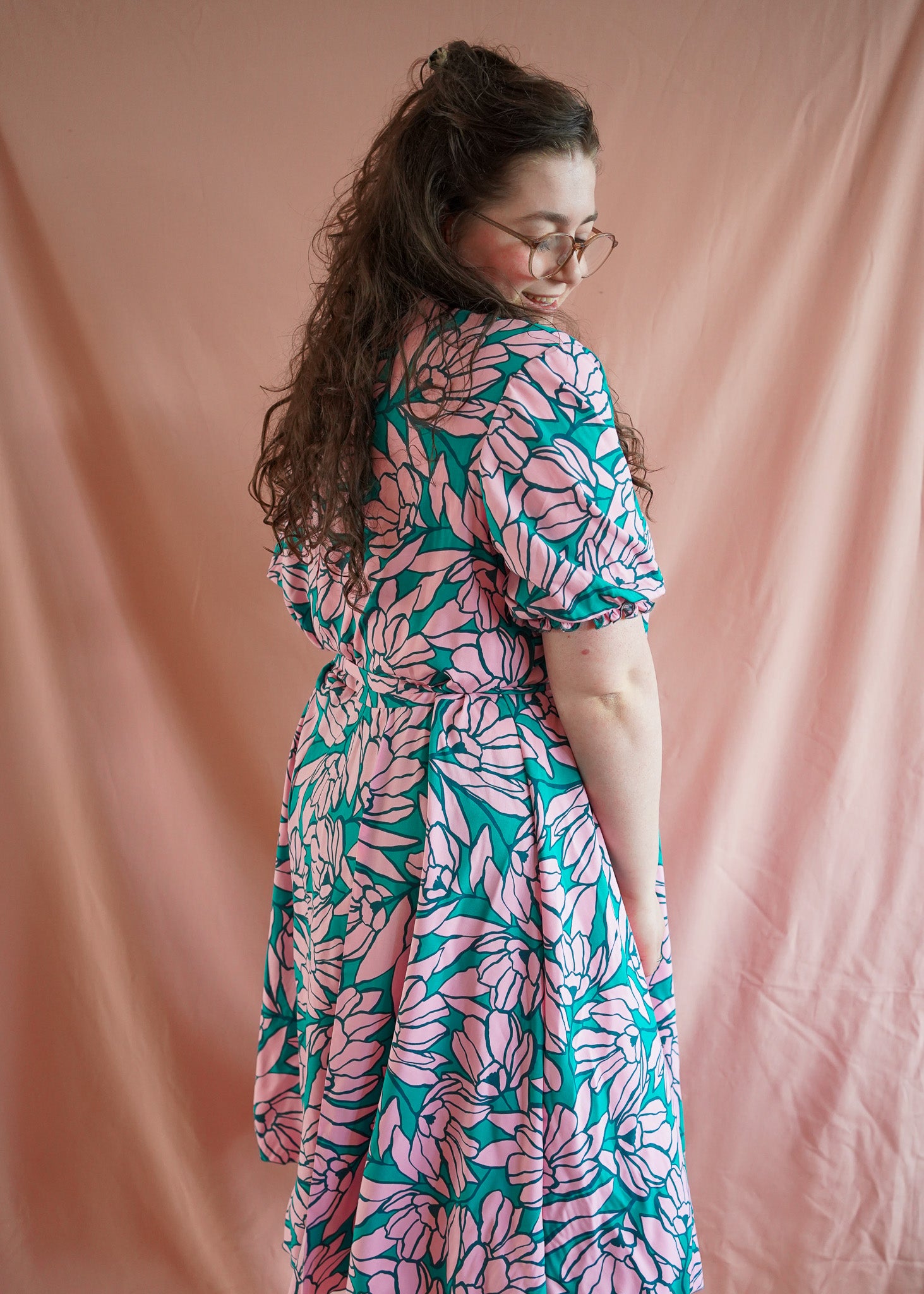 Elisa dress | Green/pink flowers