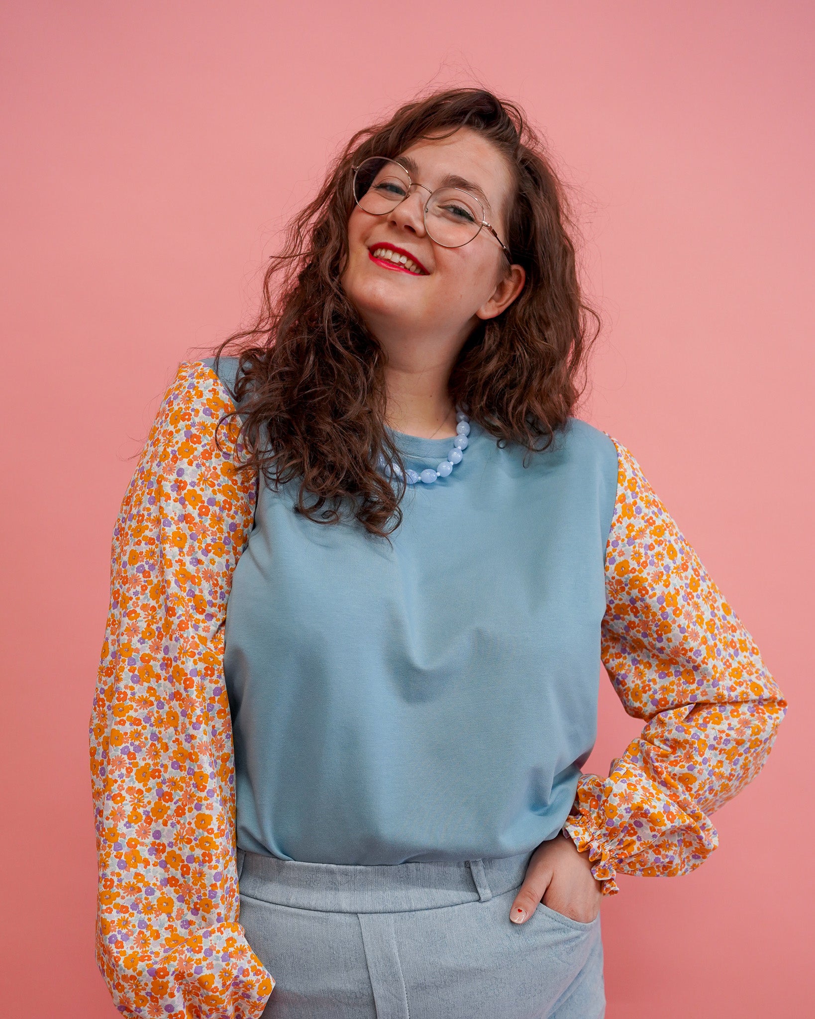 Top Vicky | Jeans bloemen