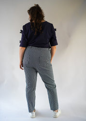 Mom jeans Mae | donker streep