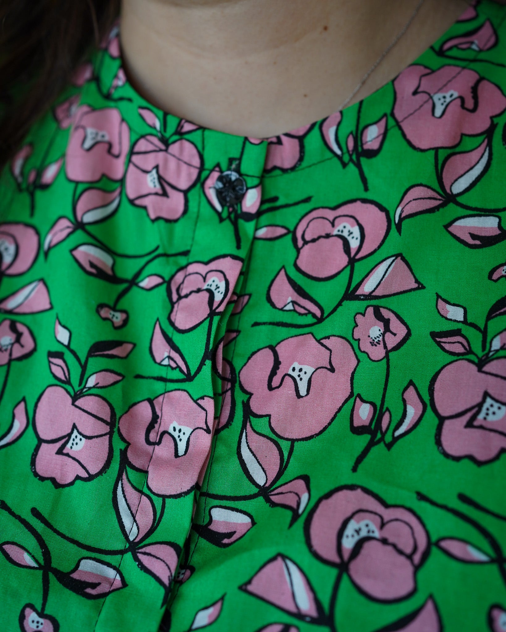 Rientje green/pink blouse