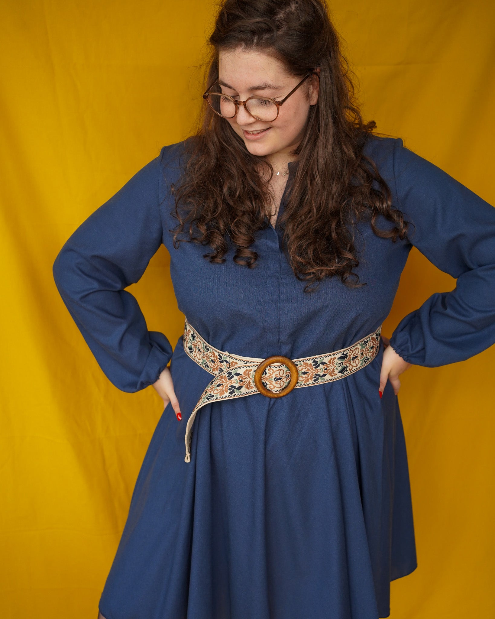 Elisa dress | indigo linnen viscose