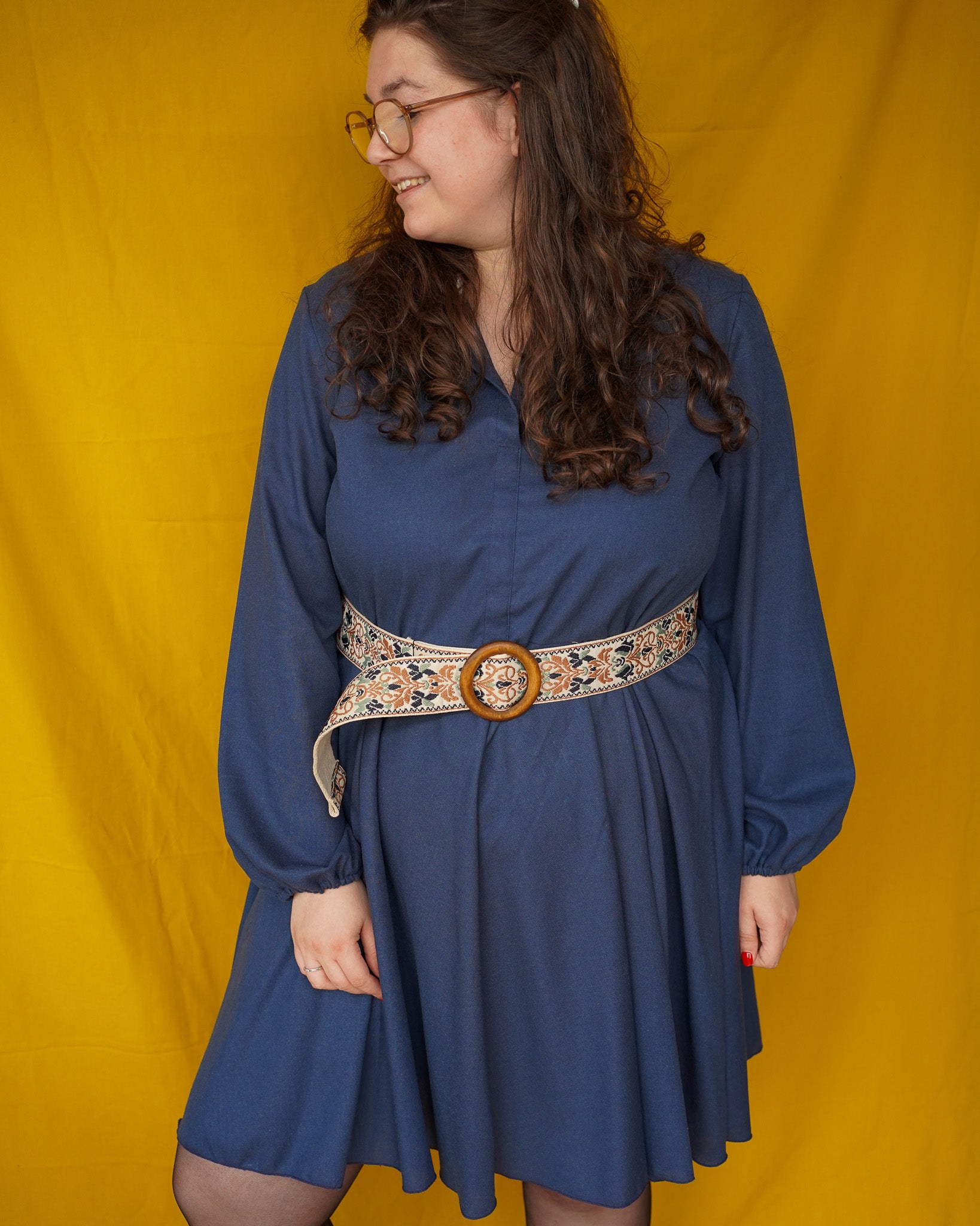 Elisa dress | indigo linnen viscose