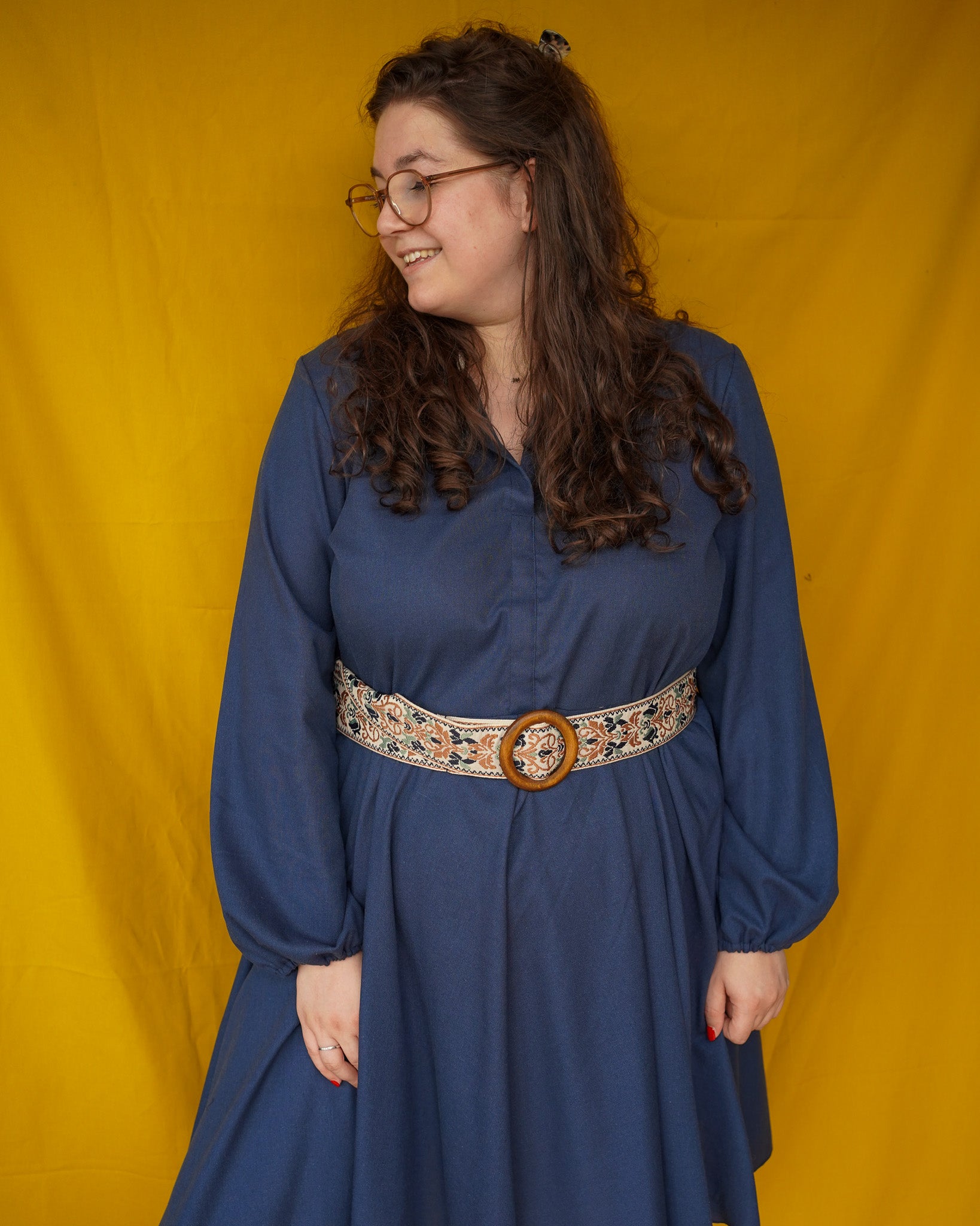 Elisa dress | indigo linnen viscose