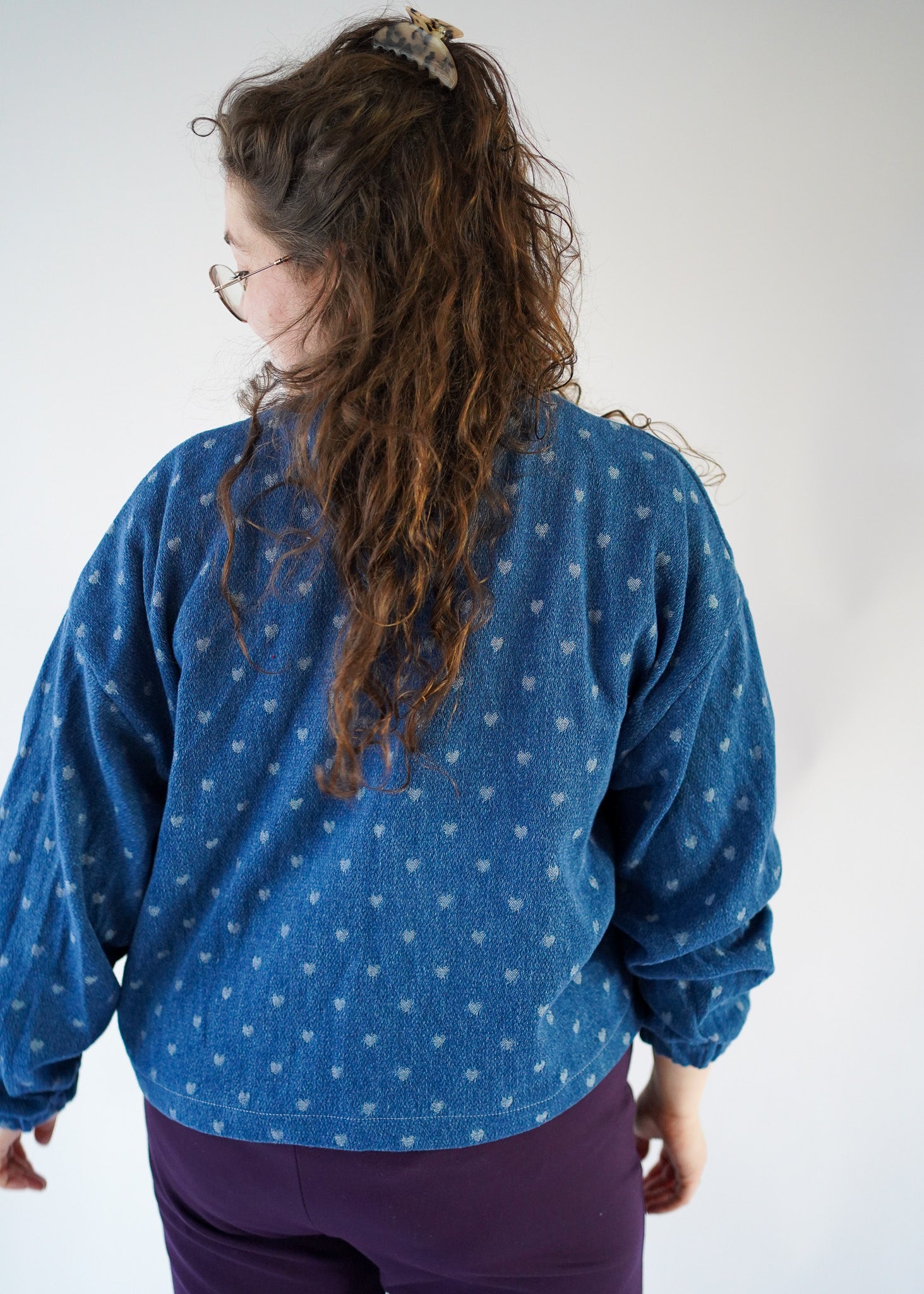 Miep vest | Denim hartjes