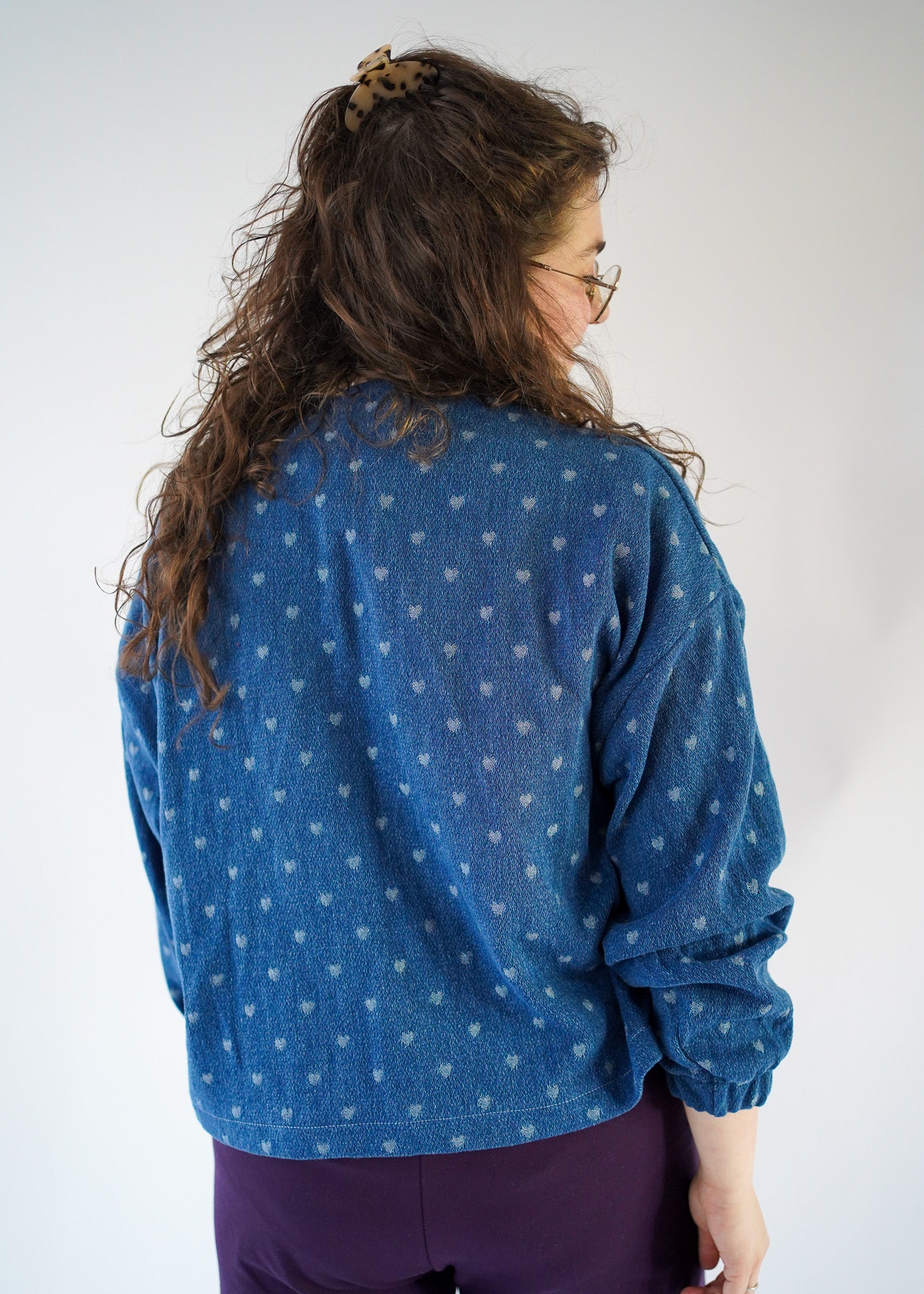 Miep vest | Denim hartjes