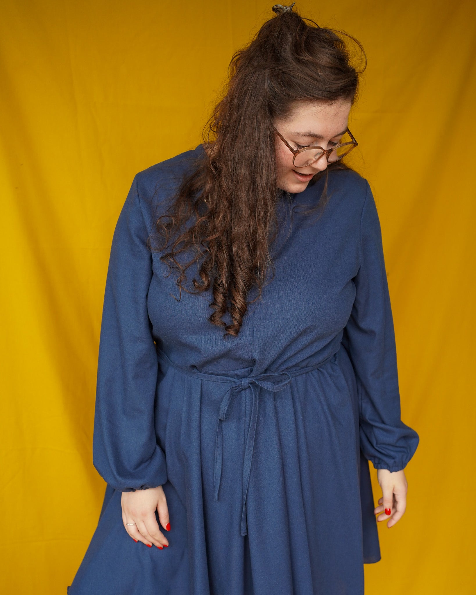 Elisa dress | indigo linnen viscose