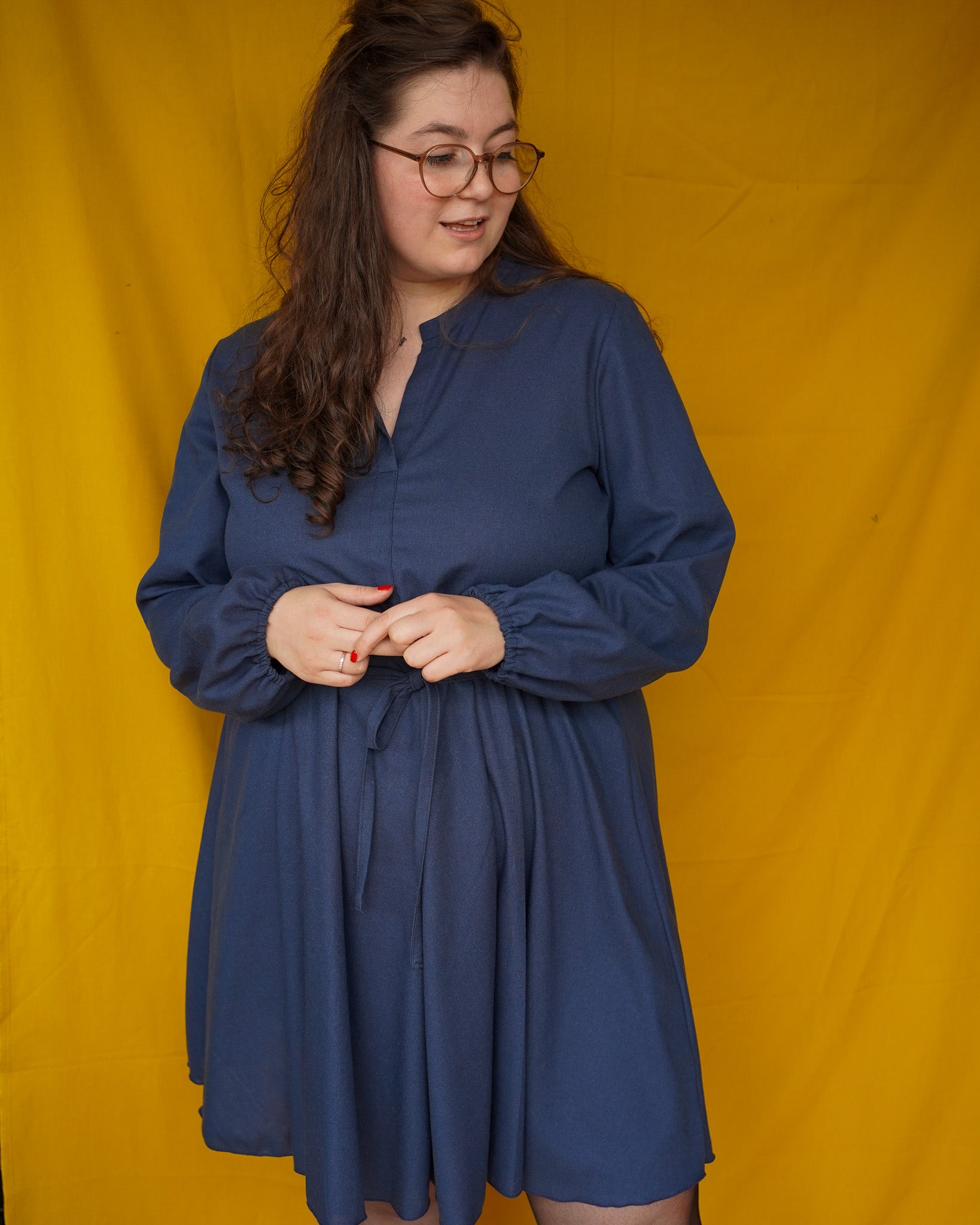 Elisa dress | indigo linnen viscose