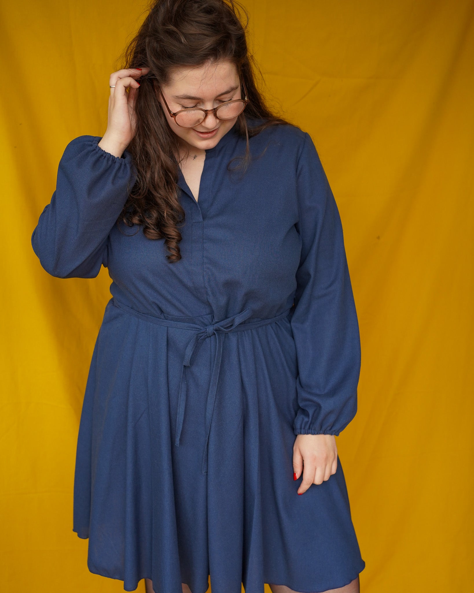 Elisa dress | indigo linnen viscose