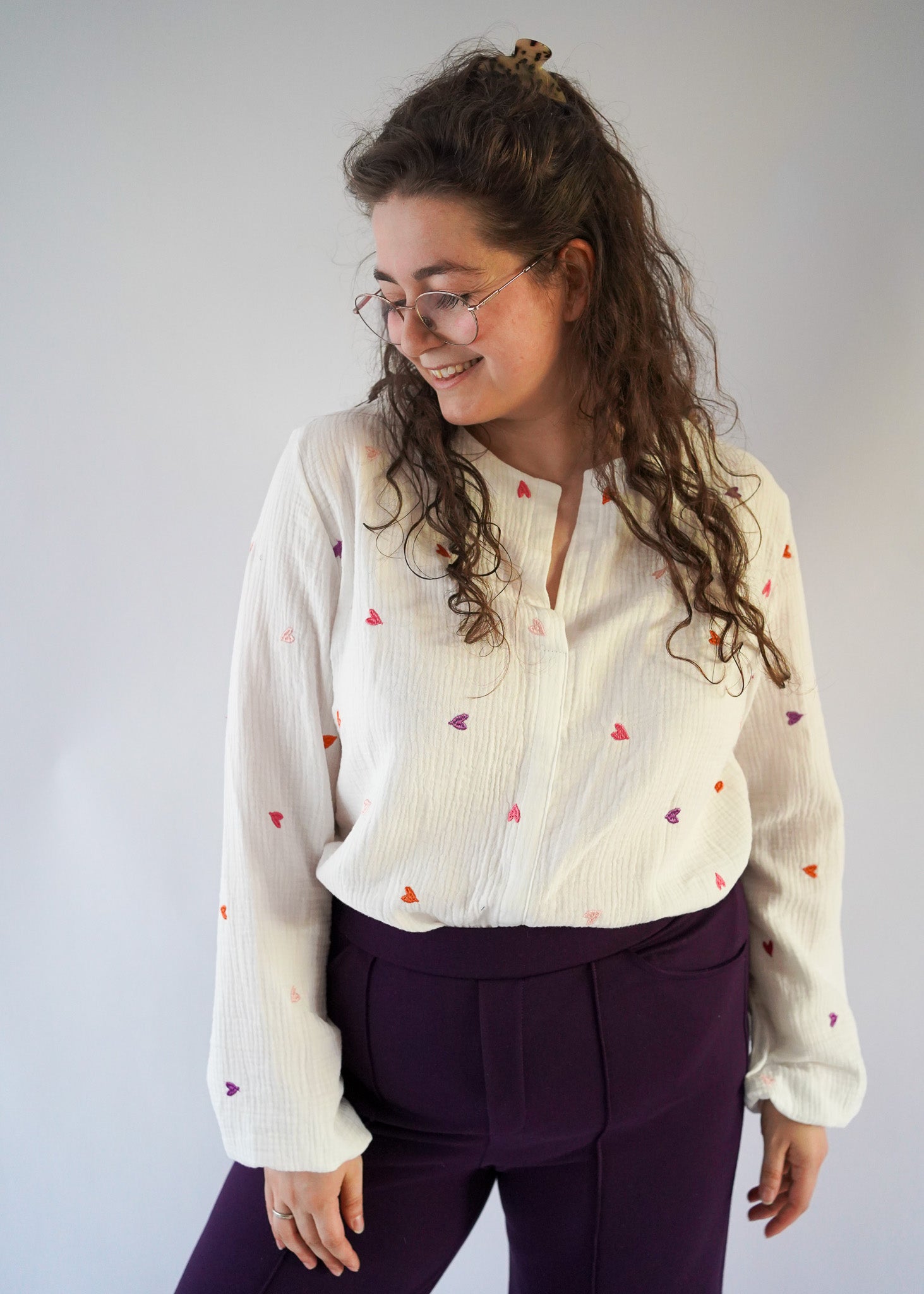 Sophie blouse | geborduurde hartjes