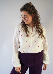 Sophie blouse | geborduurde hartjes