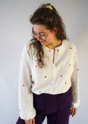 Sophie blouse | geborduurde hartjes