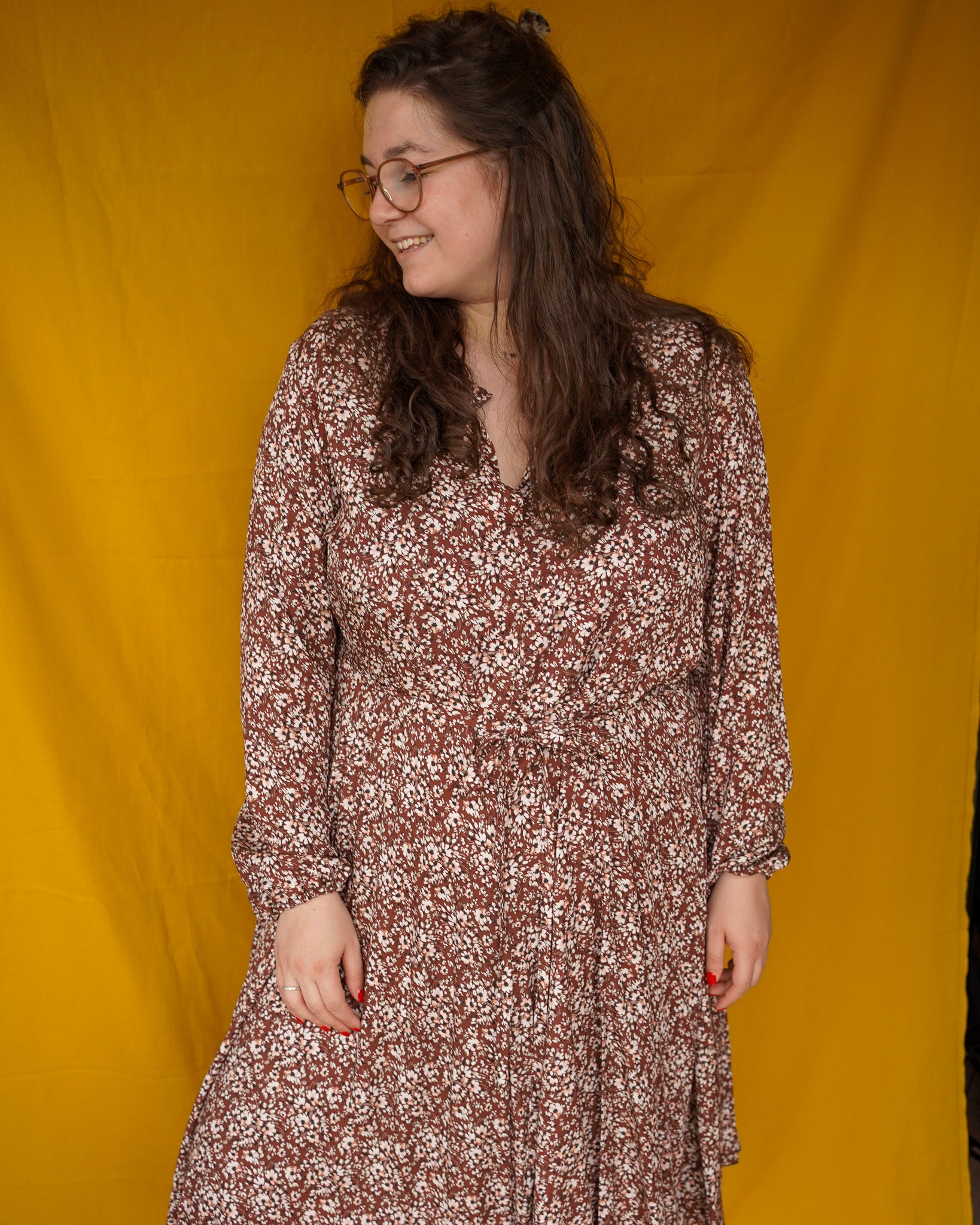 Elisa dress | brown flowers