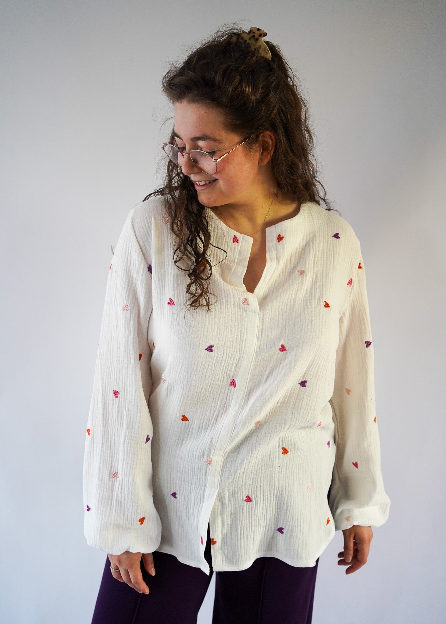 Sophie blouse | geborduurde hartjes