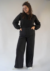 Jeans wide leg Jane | Black denim