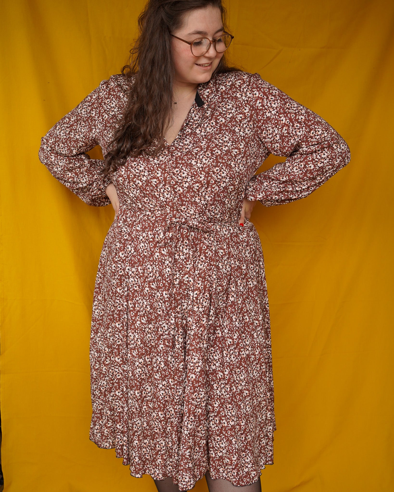 Elisa dress | brown flowers
