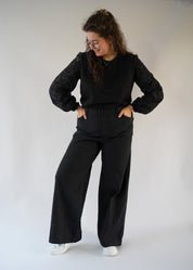 Jeans wide leg Jane | Black denim