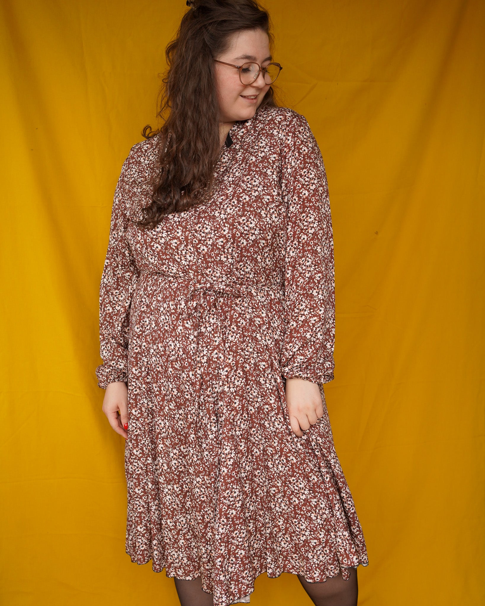 Elisa dress | brown flowers