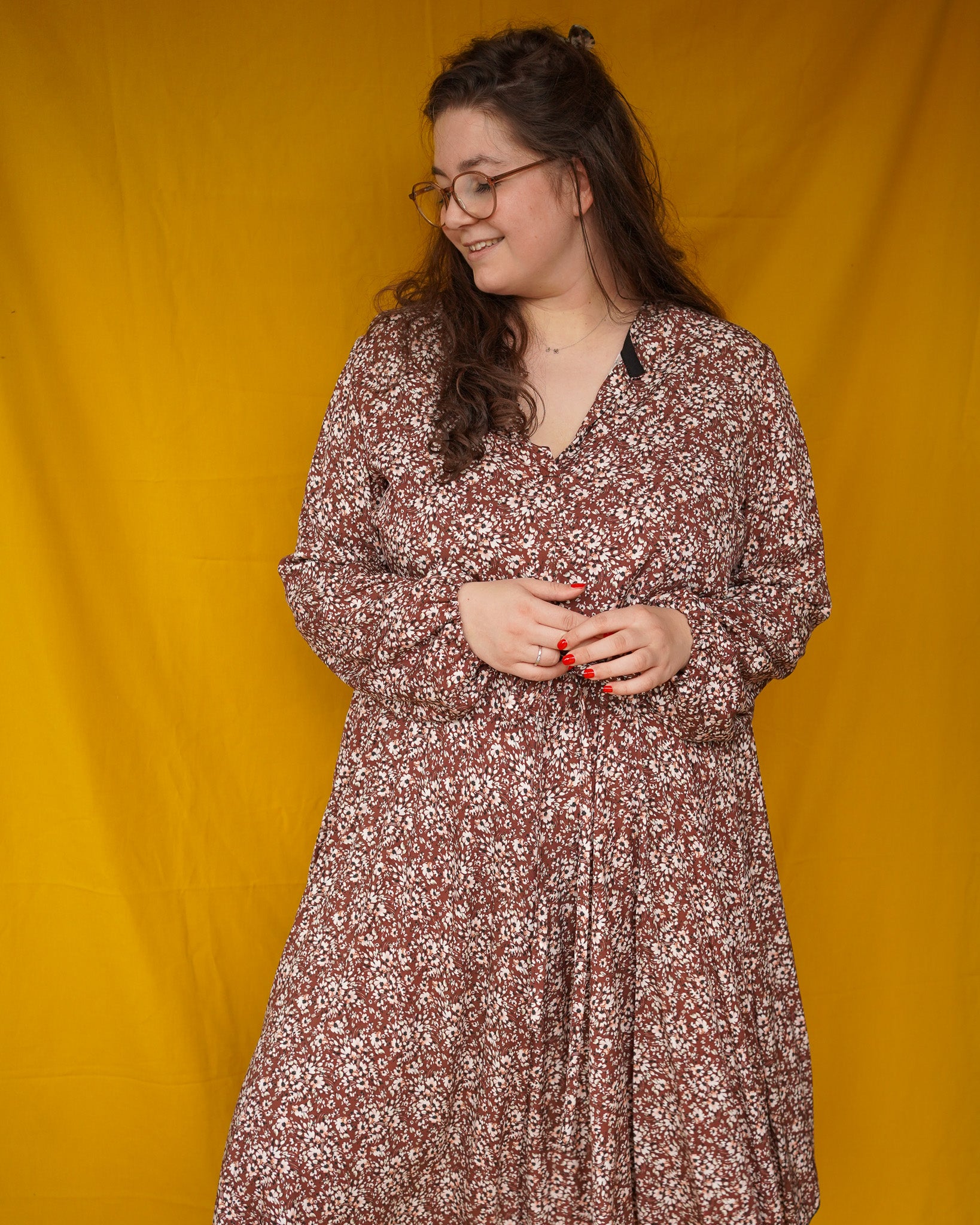 Elisa dress | brown flowers