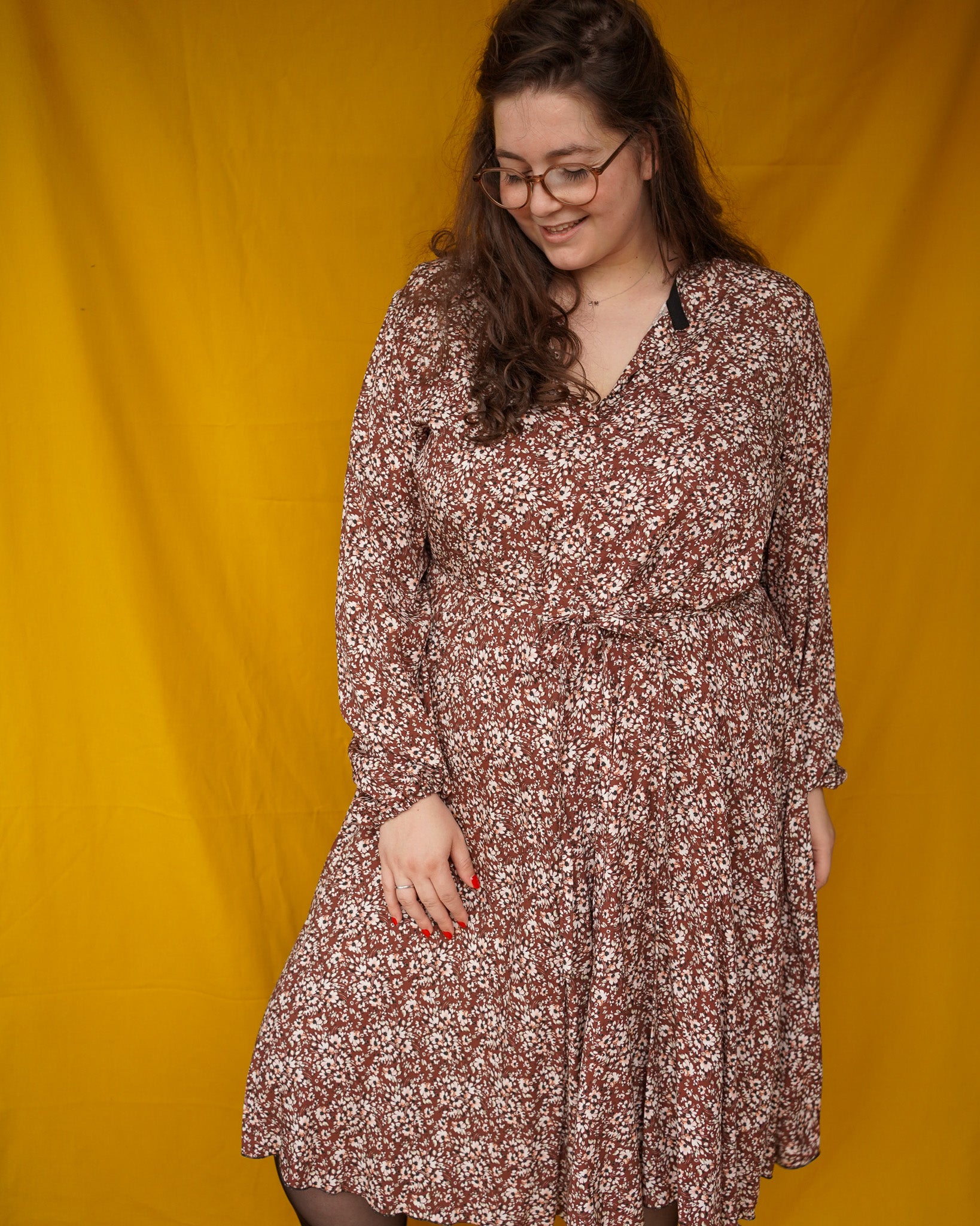 Elisa dress | brown flowers