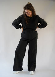 Jeans wide leg Jane | Black denim