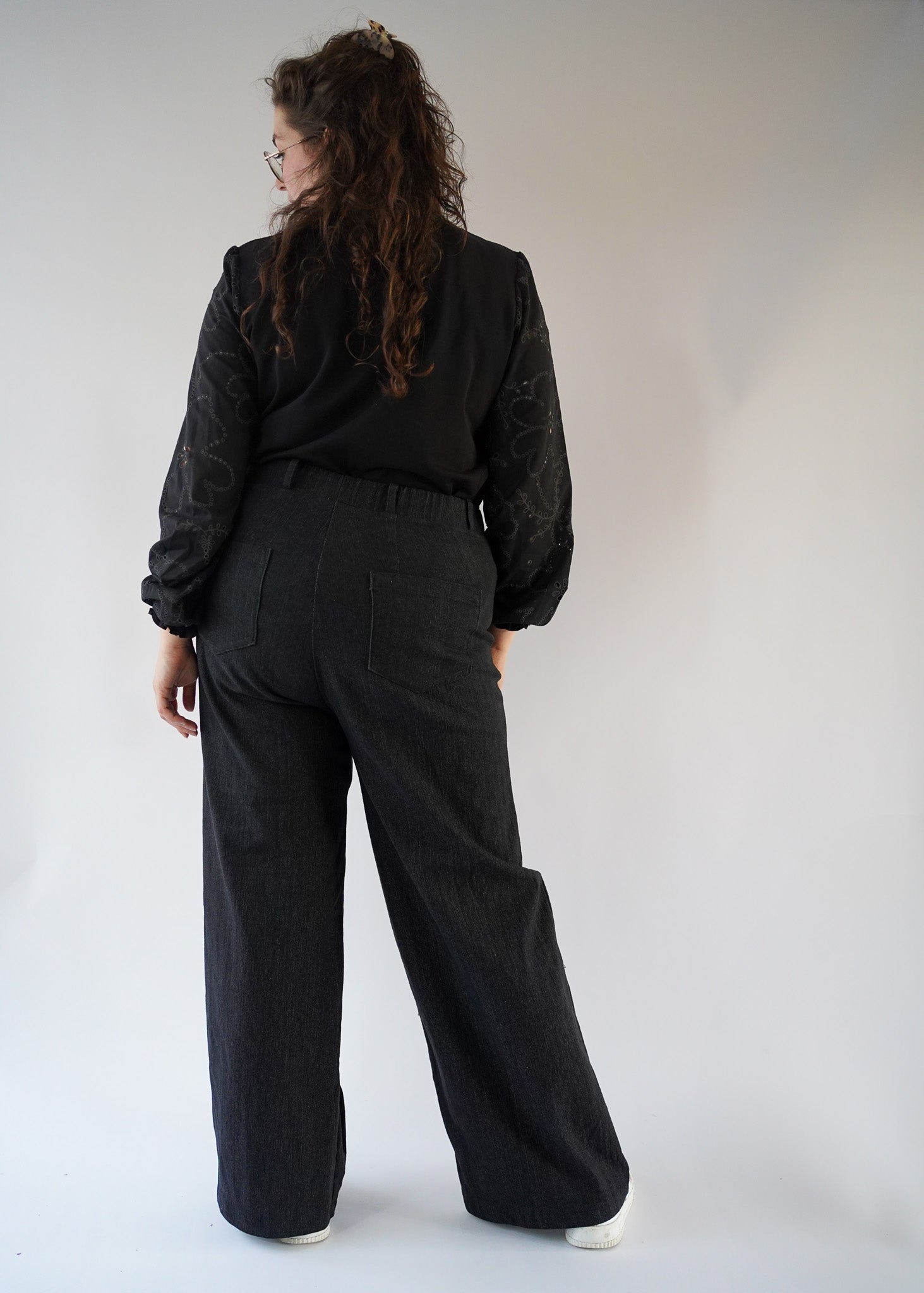 Jeans wide leg Jane | Black denim