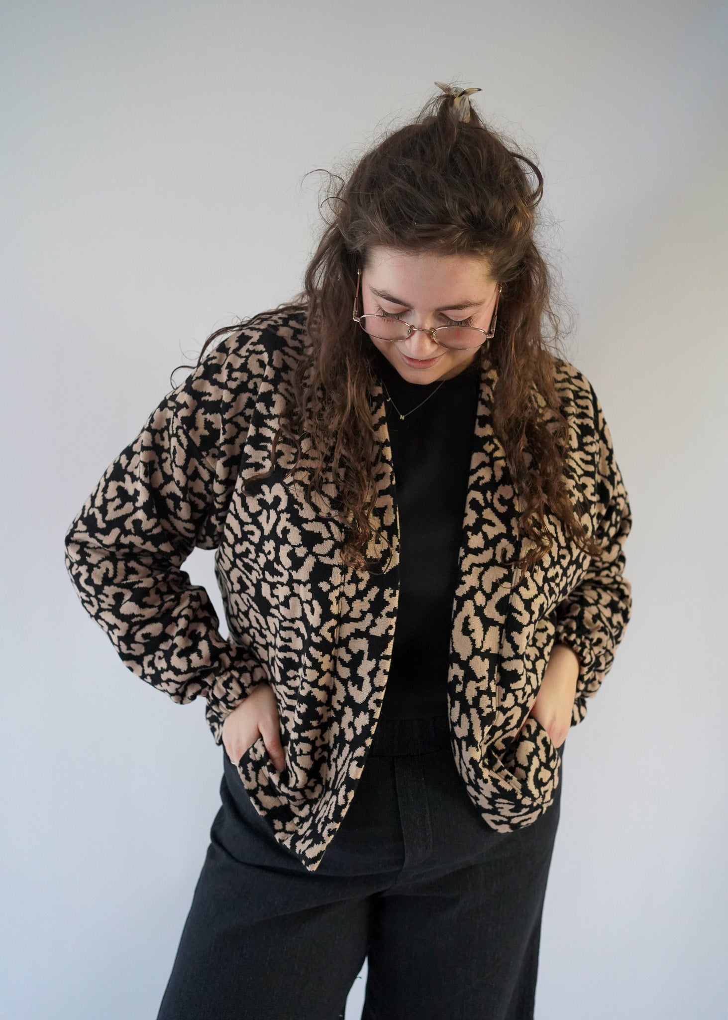 Miep vest | Zwart/beige