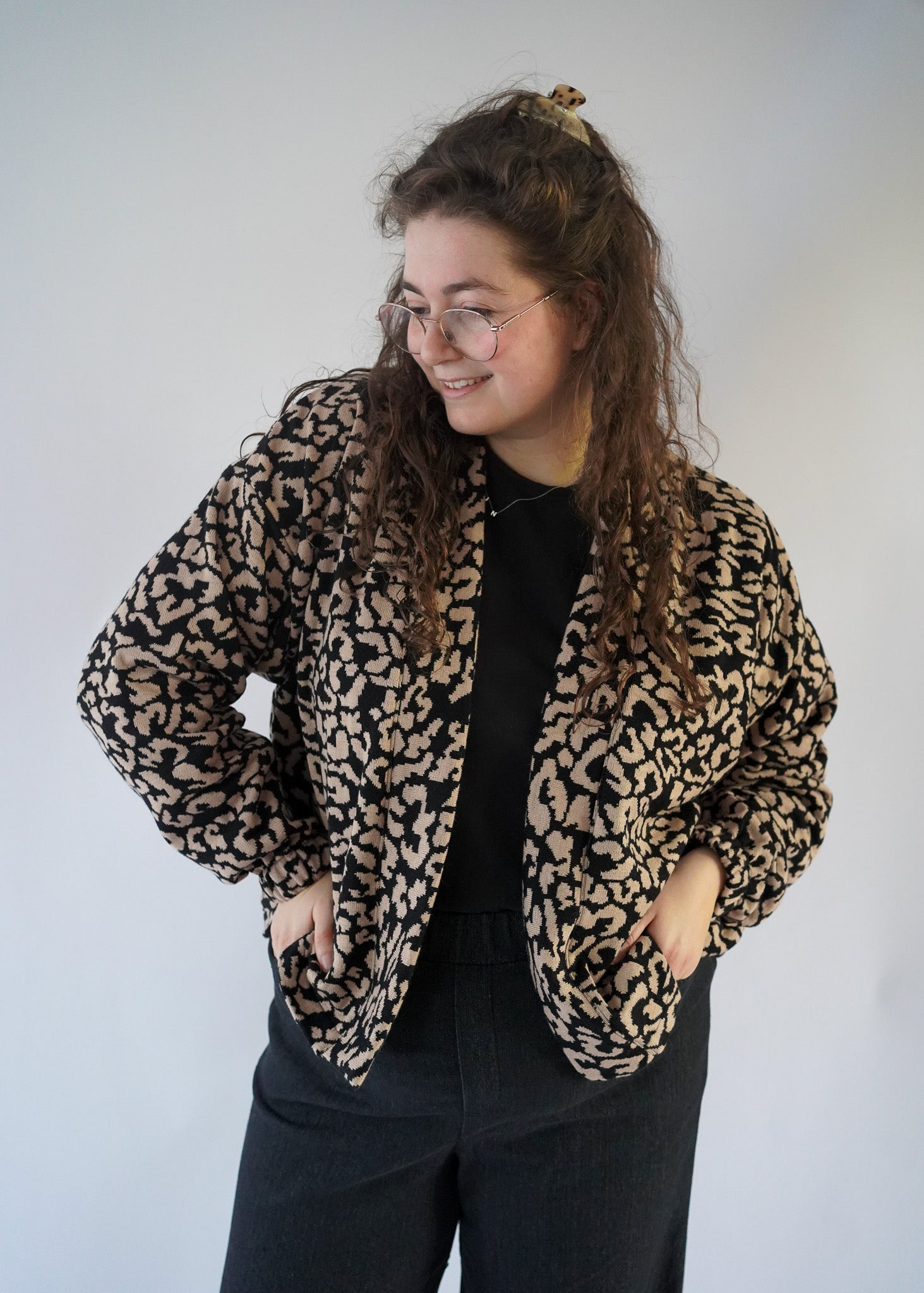 Miep vest | Zwart/beige