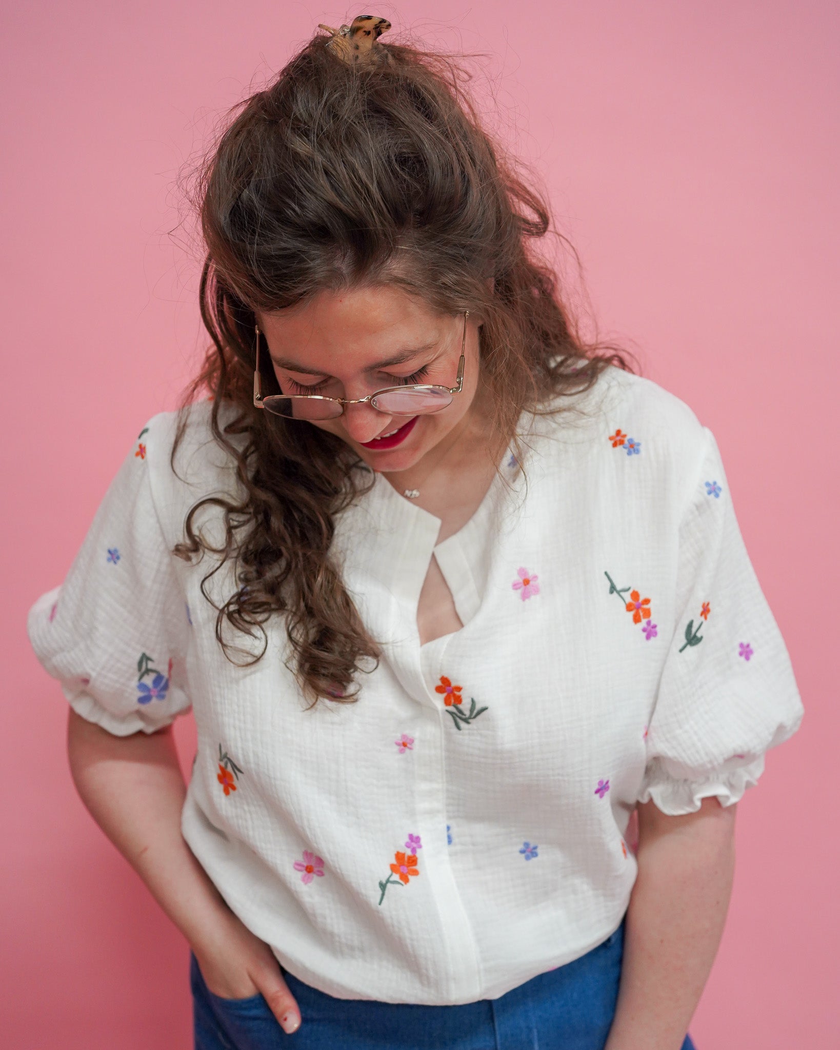 Sophie blouse | geborduurde bloemen