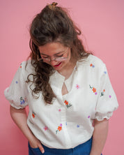 Sophie blouse | geborduurde bloemen