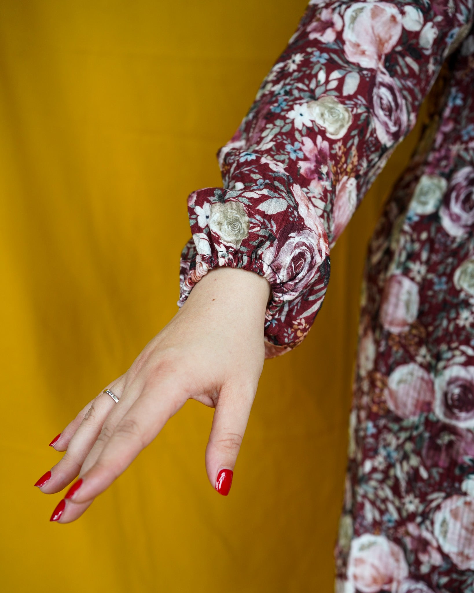 Fay (bordeaux flowers) dress