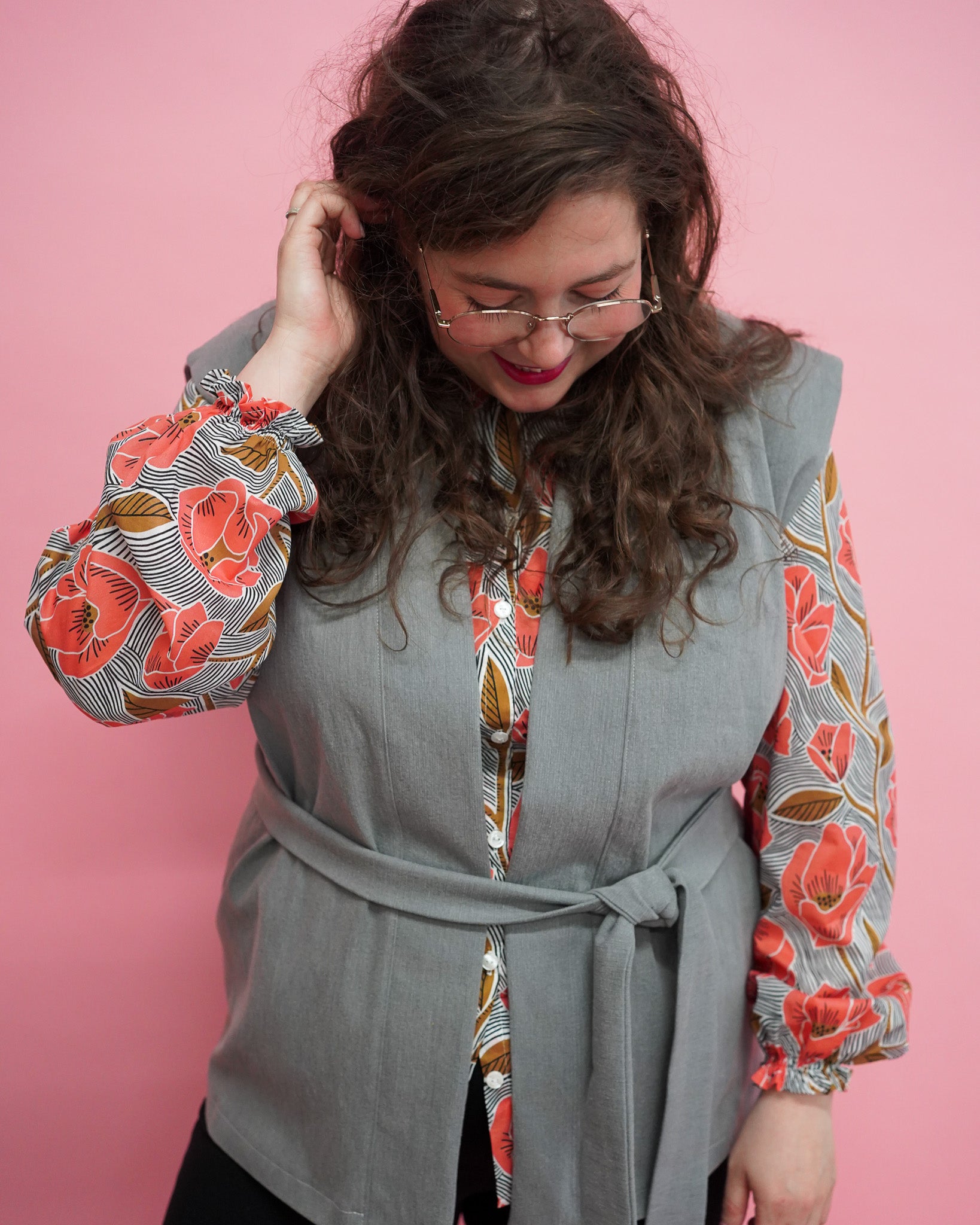 Merel gilet | Grijs jeans