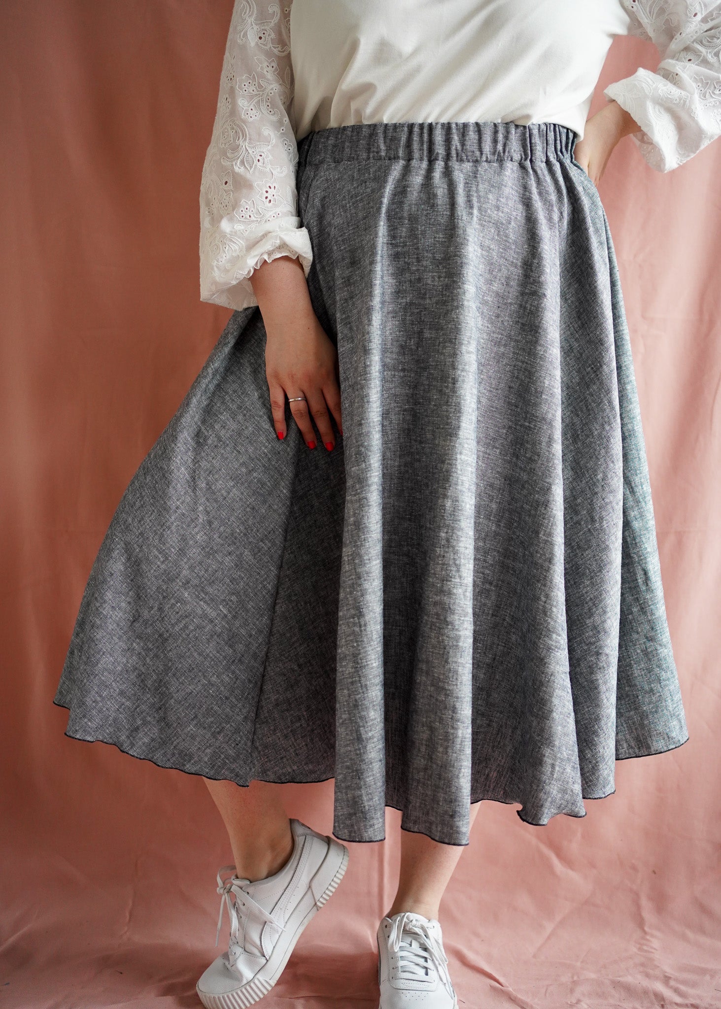 Lena rok | Linnen chambray