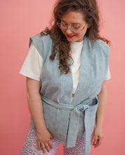 Merel gilet | Licht bloemen jeans