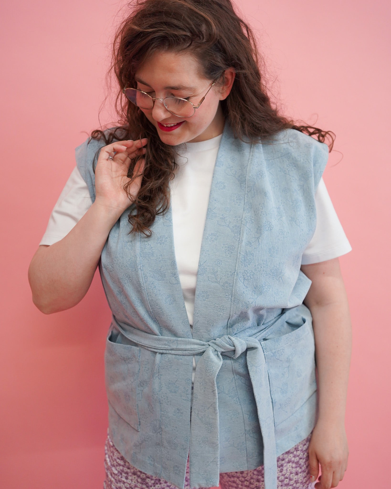 Merel gilet | Licht bloemen jeans