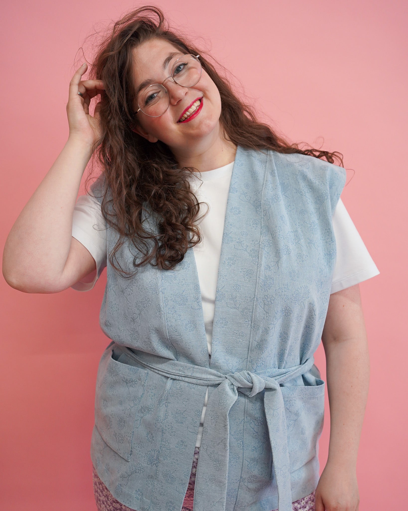 Merel gilet | Licht bloemen jeans