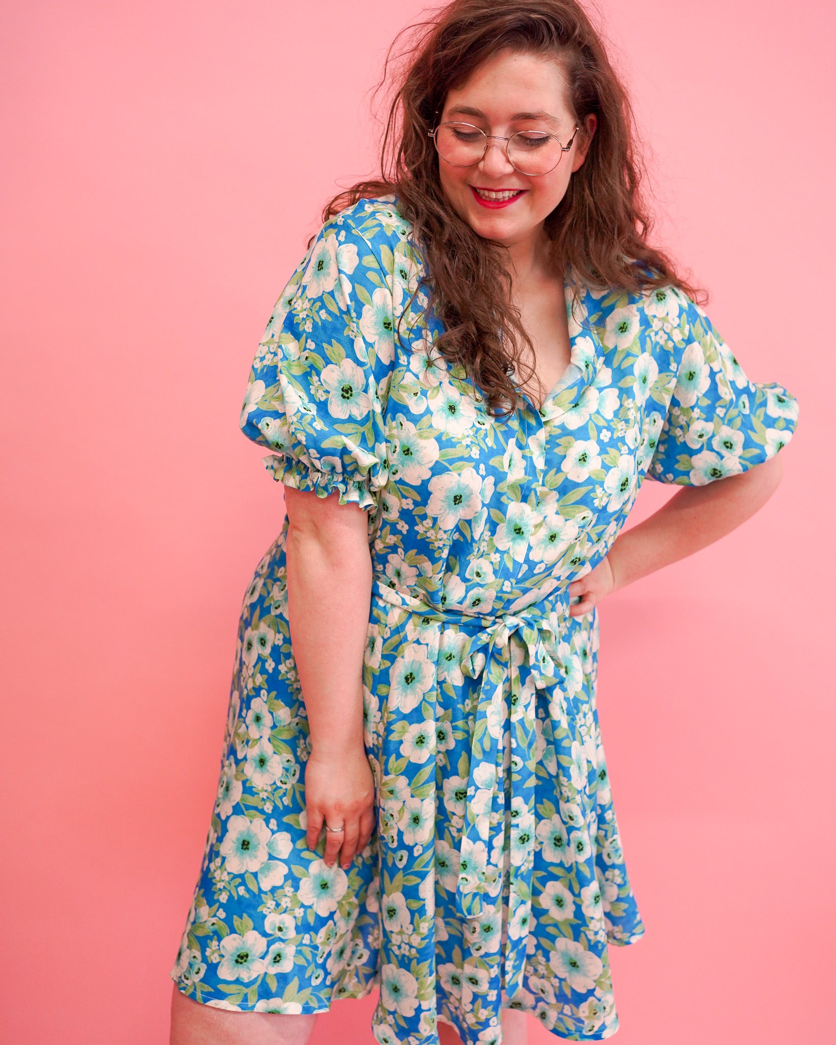Jurk Elisa | Blauw bloemen