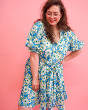 Jurk Elisa | Blauw bloemen